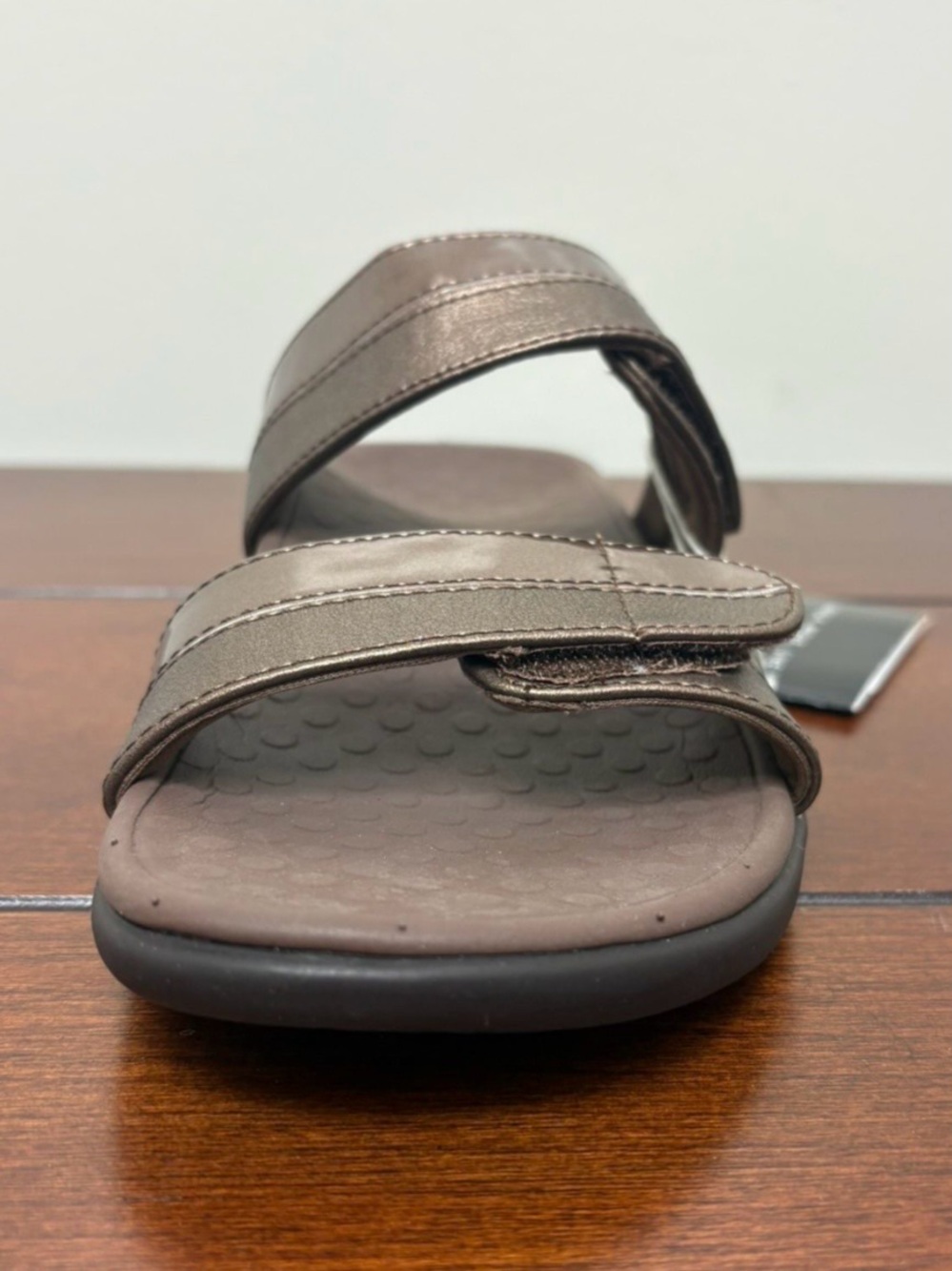 Vionic Metallic Bronze Shore Double-Strap Slide Sandal 11 - Picture 3 of 12